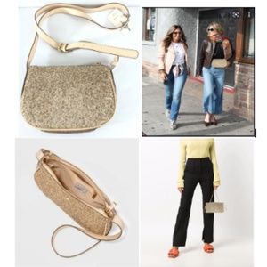 Cross Body Bag Cross Body Purse Gold Glitter NWT